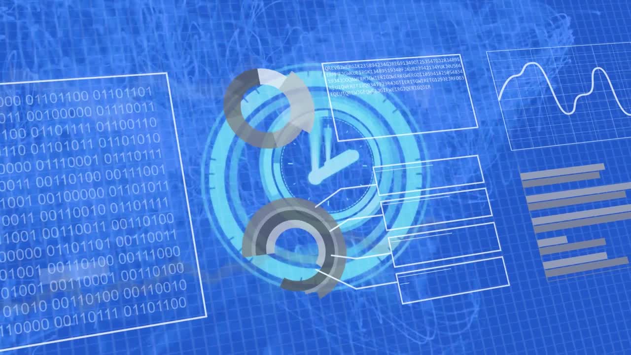 animación de estadísticas y procesamiento de datos sobre relojes