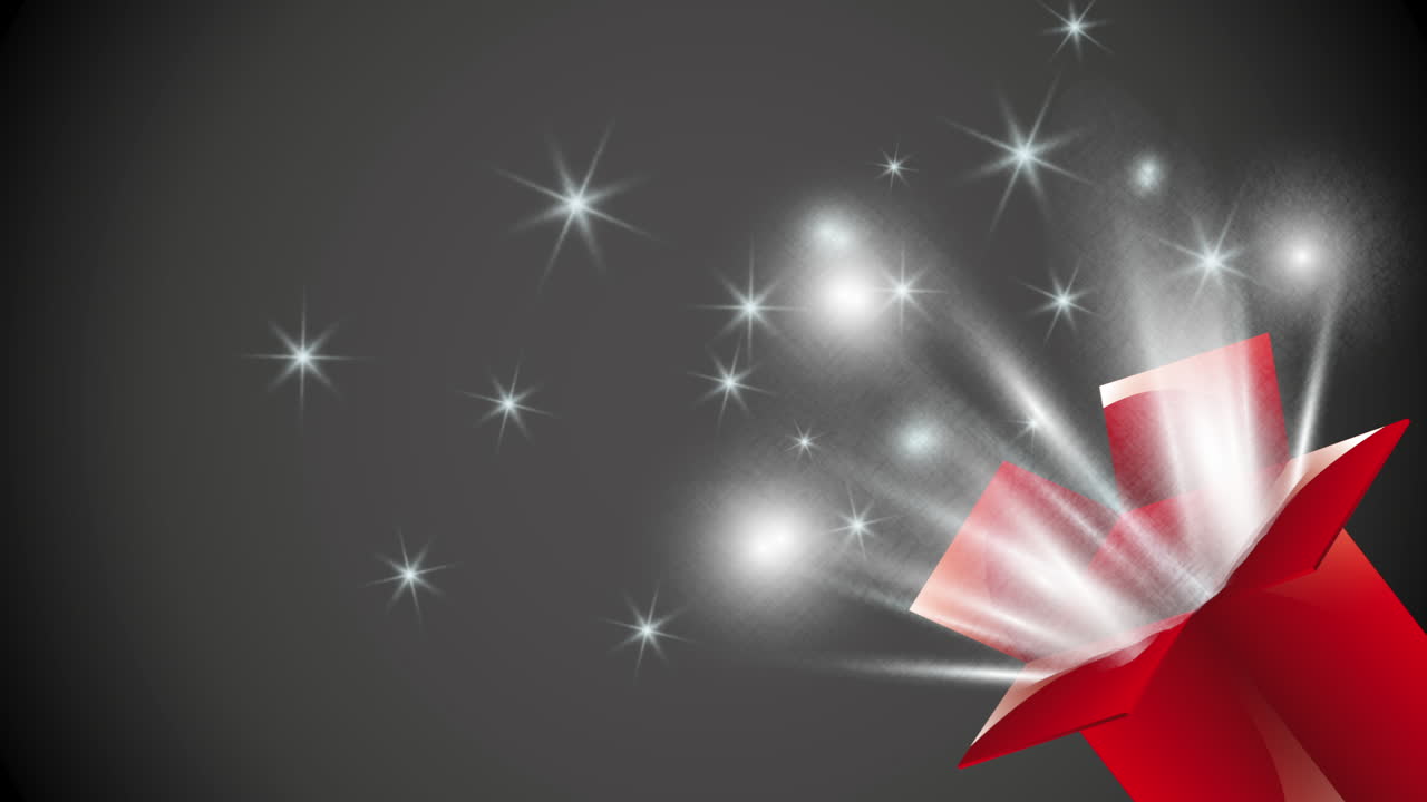 caja de regalo roja con efecto de brillo mágico