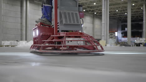 concrete floor finishing with a power trowel