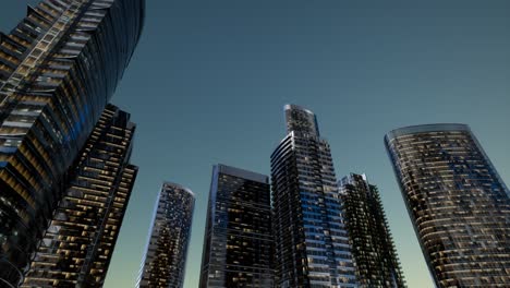rascacielos de la ciudad por la noche