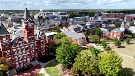 aerial-push-in-auburn-alabama-campus,-auburn-university