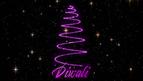 Diwali-Y-árbol-De-Navidad-En-Morado