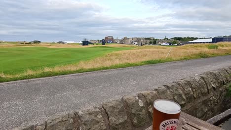 una vista panorámica con una cerveza fría