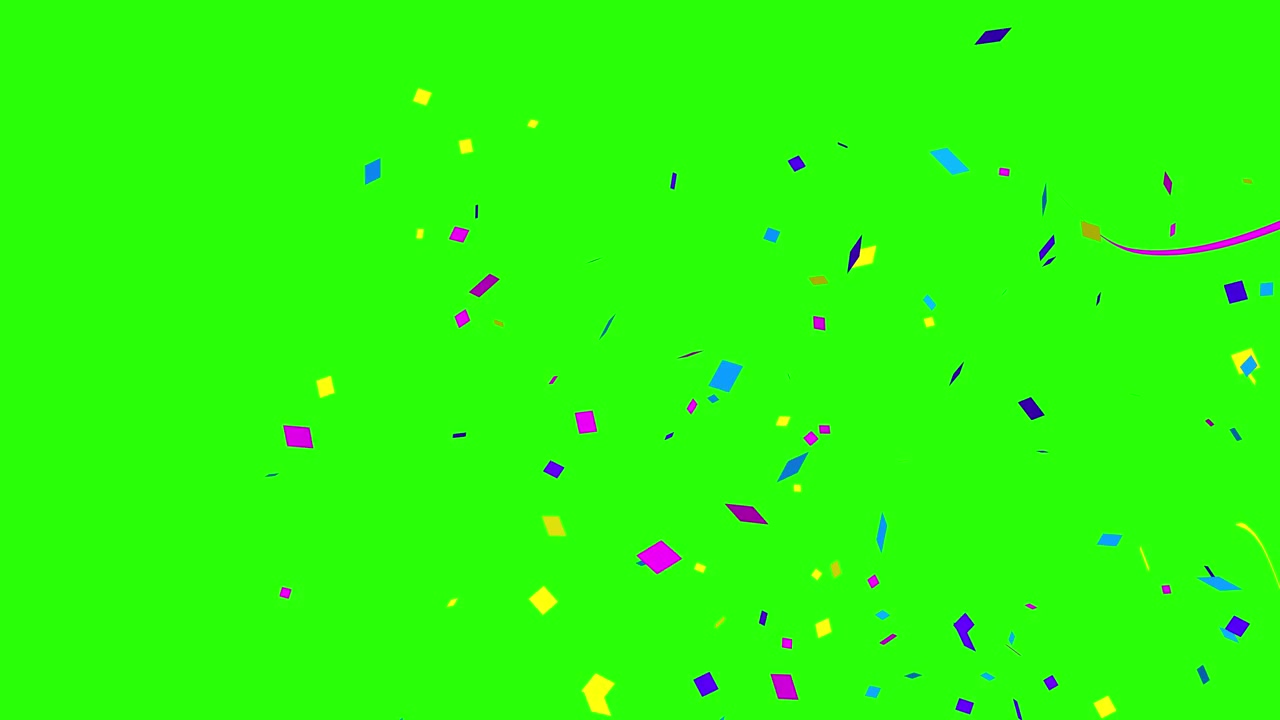 Coriandoli Colorati su Schermo Verde