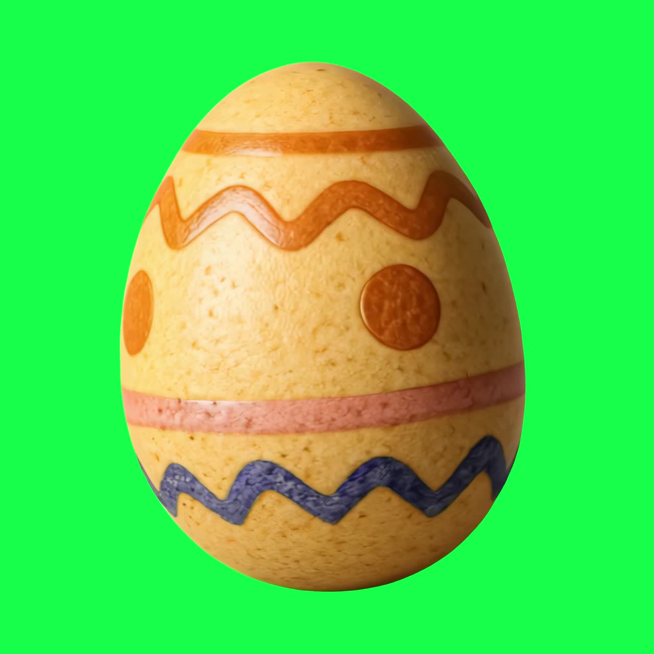 Colorful Easter egg design animation, transparent 4K video, green screen
