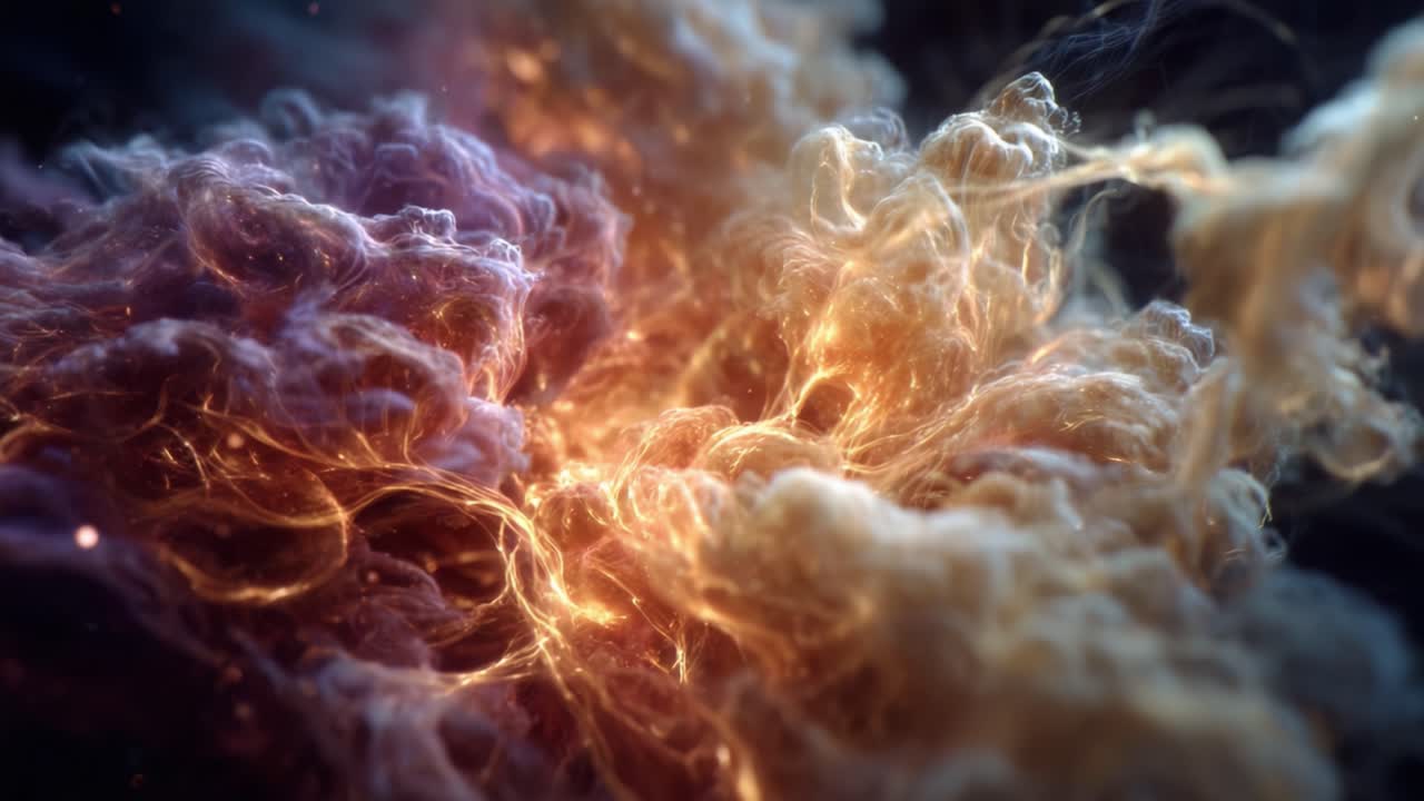 A Stunning Visualization of Cosmic Energy and Ethereal Cloud Dynamics Captured in Mesmerizing Detail, Highlighting Bright Glow and Flowing Textures