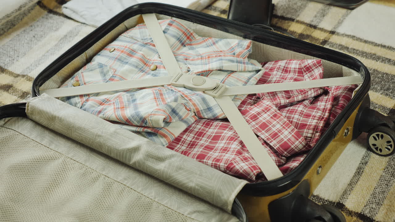 한 남자가 길에서 물건을 모으고 가방에 돈이 든 지갑을 넣습니다 4k 비디오