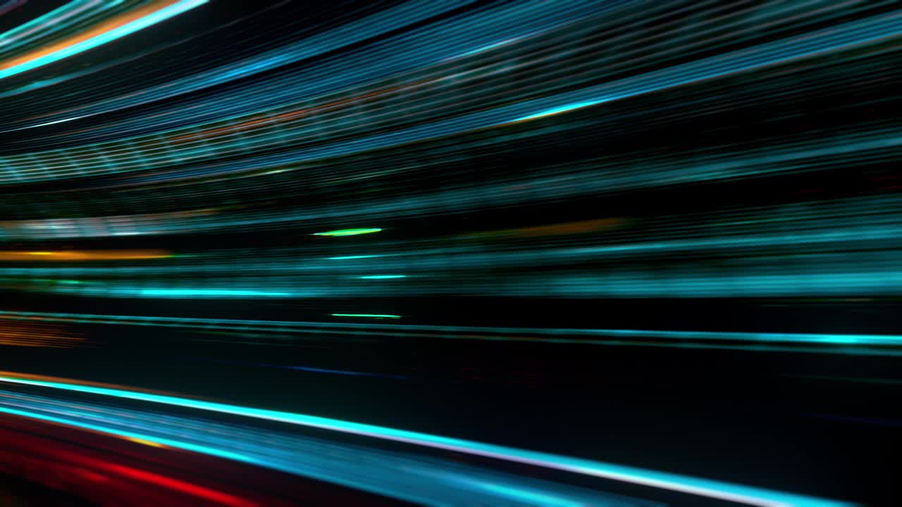 4k bucle sin costuras volando en túnel abstracto, de ciencia ficción de deformación del espacio-tiempo. tecnología futurista abstracta vj sin costuras para títulos tecnológicos y fondo. motion graphic internet, velocidad, big data. render 3d