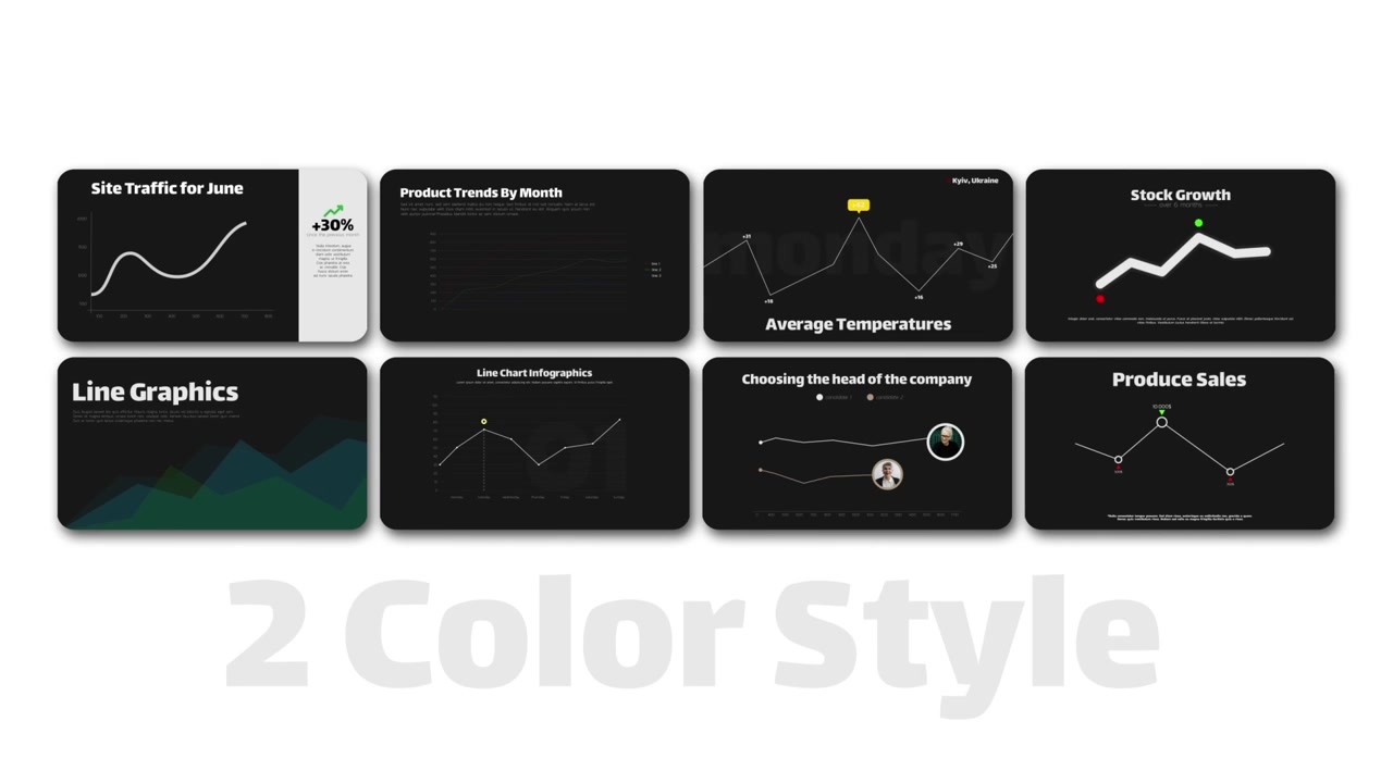 Animated Line Graphs and Infographics for Business Data Visualization