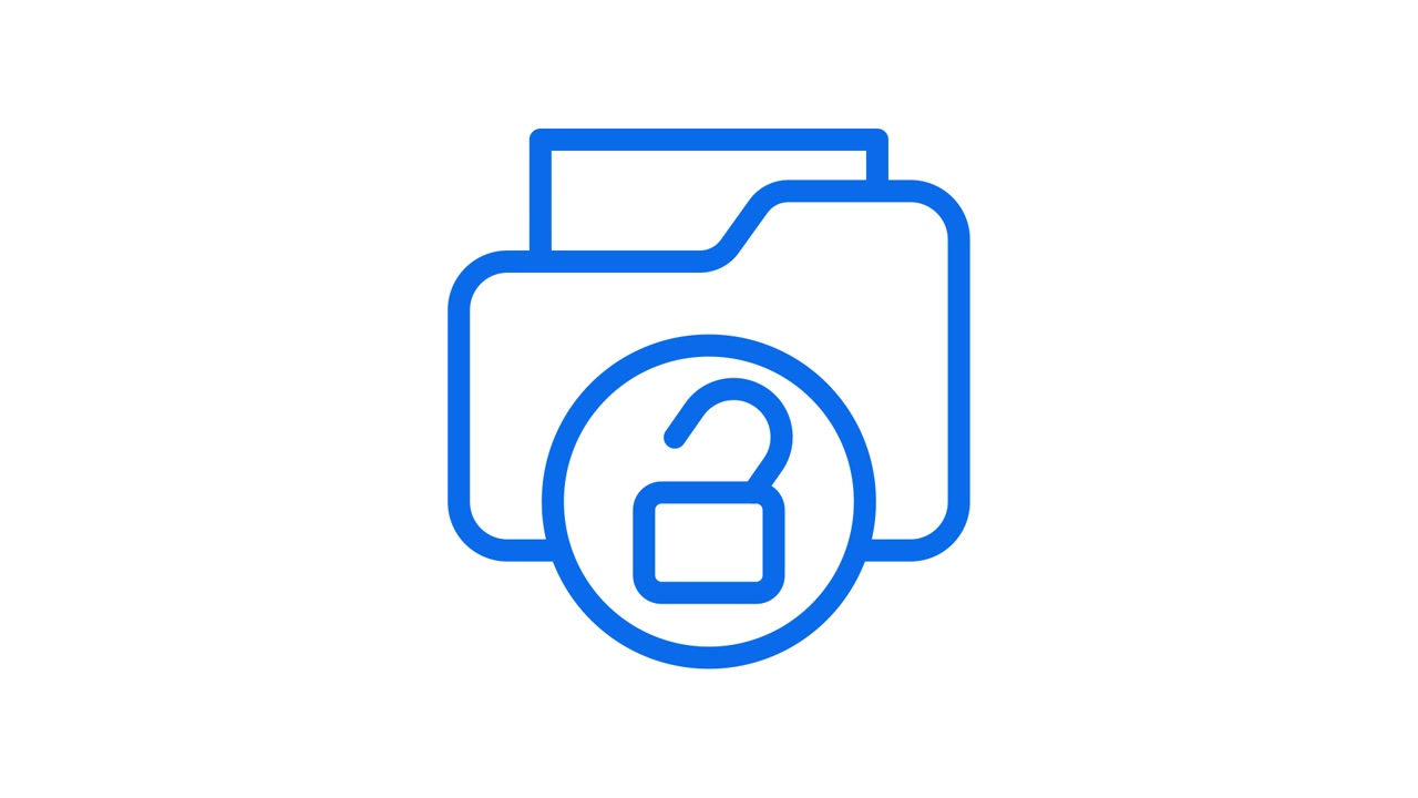 Animated Folder Security Icon with Locking and Unlocking Padlock