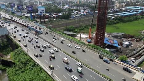 mumbai bandra highway western express highway mumbai india drone d block bkc mithi river