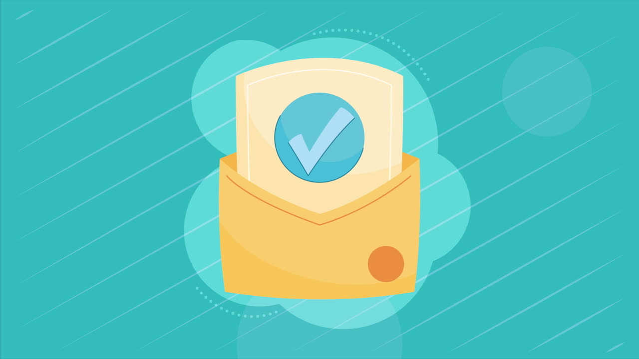 animazione del servizio postale di posta in busta