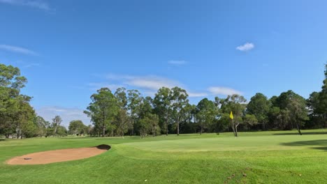 clear skies over a peaceful golf landscape