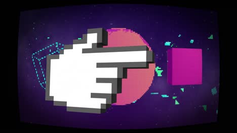 animación del cursor de la computadora sobre las formas en la pantalla