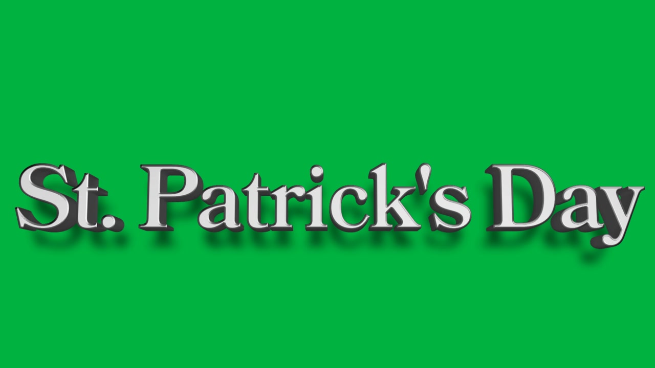 St. Patrick's Day Text Animation on Green Screen