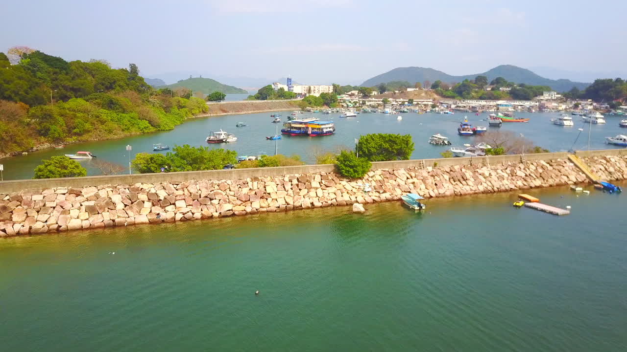 Shuen Wan Typhoon Shelter, Tai Po, Hong Kong.Typhoon Shelter Fly-by