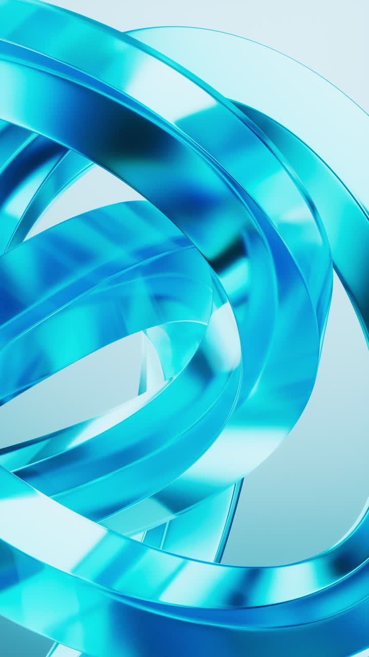 Flowing curve glass geometry background, 3d rendering