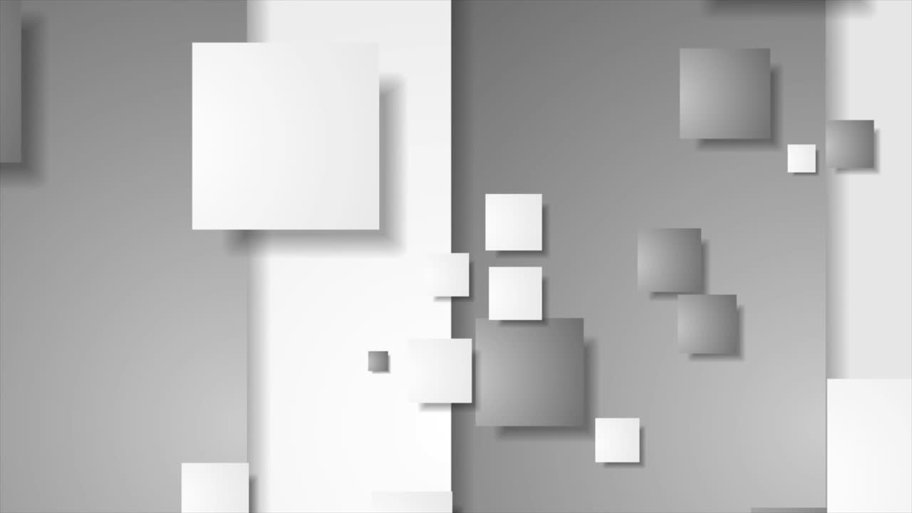 cuadrados grises y blancos animación de video técnica abstracta