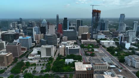 Truck-shot-of-Austin,-Texas-skyline