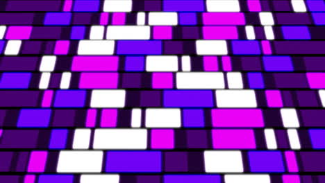 animation of blue, purple and white shapes moving on black background