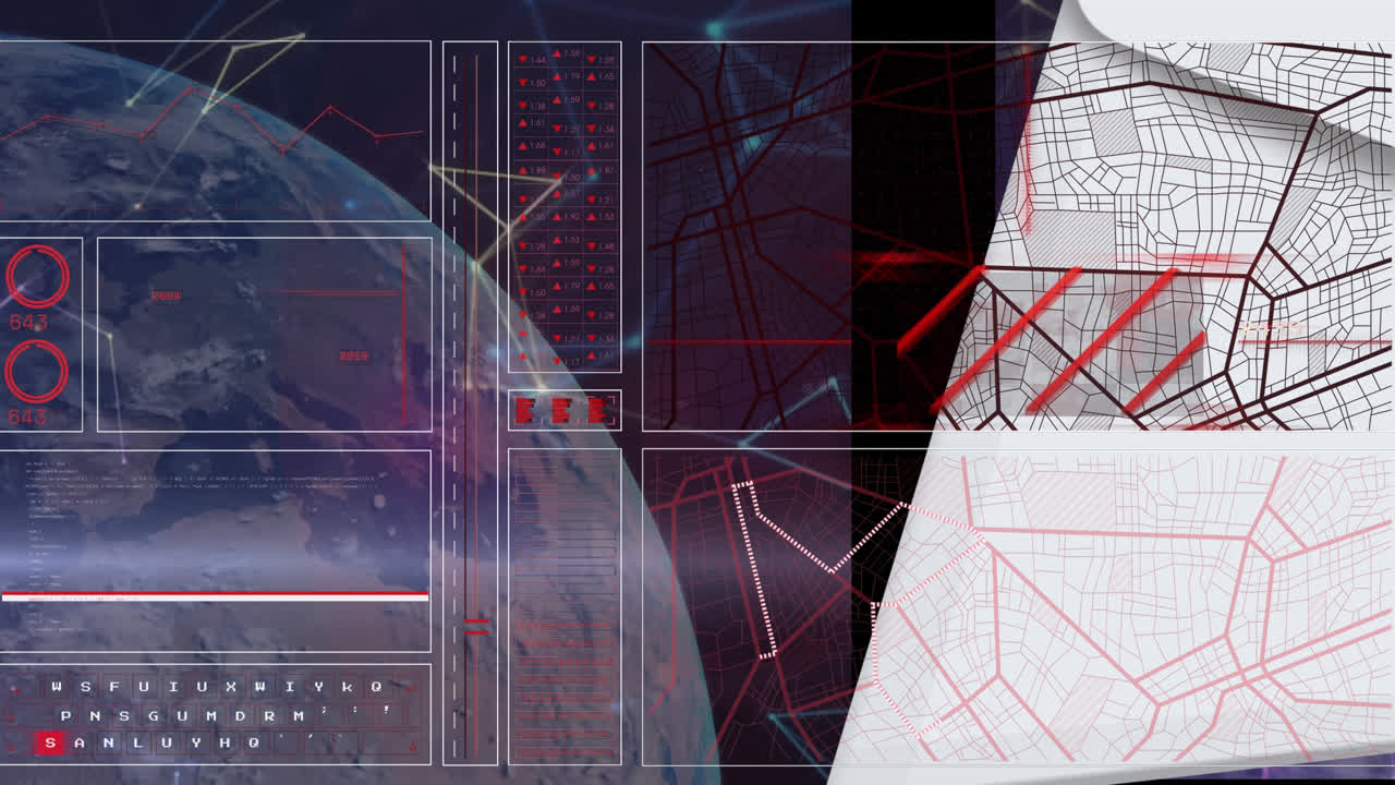 animación del procesamiento de datos en todo el mundo