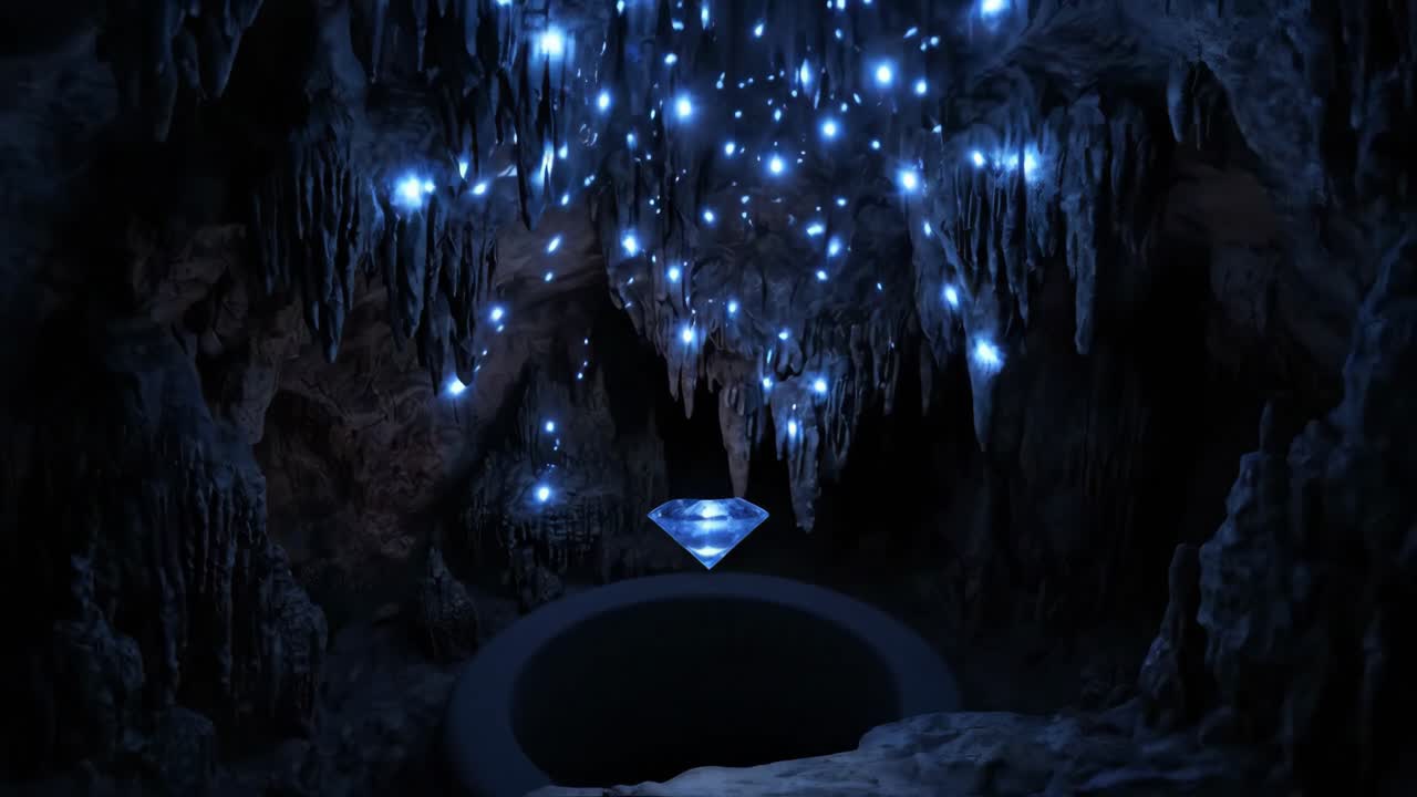 Blue Gem in a Cave