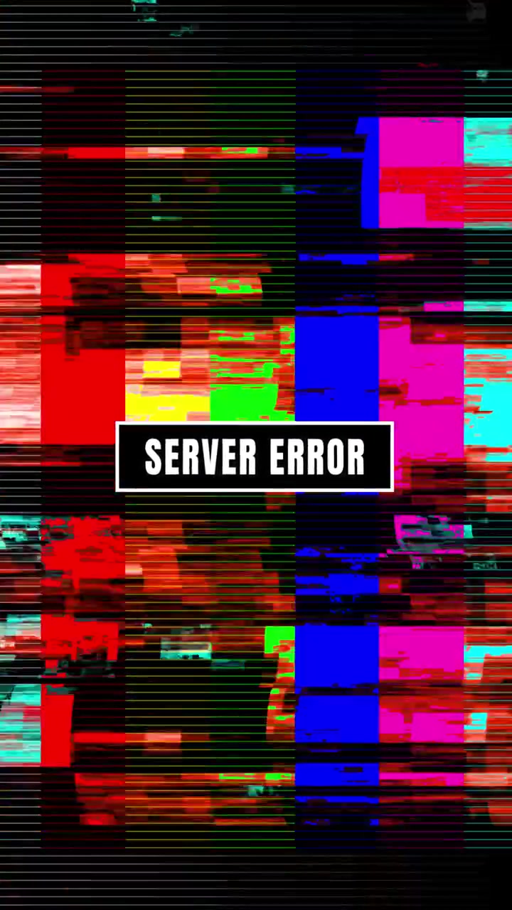 Digital Glitch Effect with Server Error Text Overlay