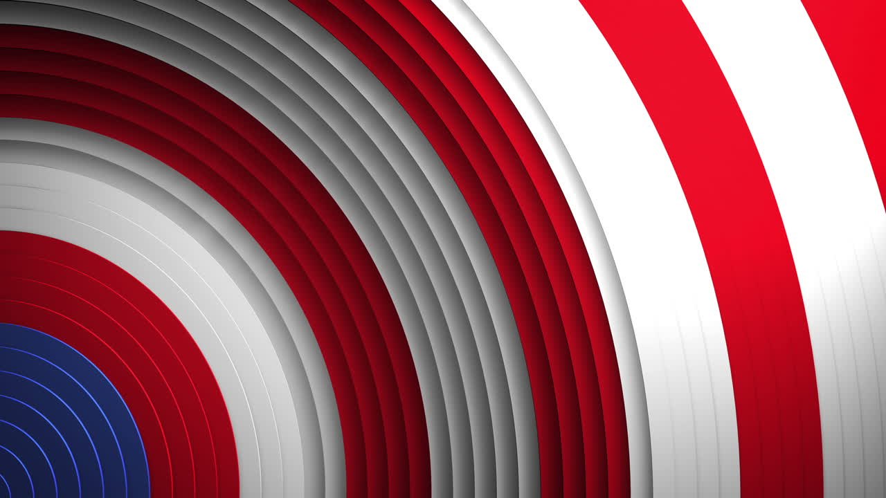 animación de círculos de la bandera de los estados unidos ondeando en un bucle sin costuras