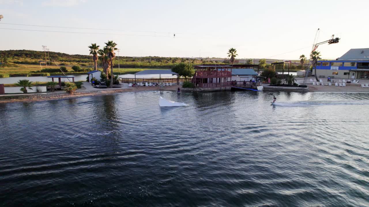 Cable Wakeboarding at Sunset
