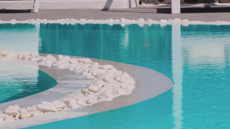 Crystal clear water in the hotel pool