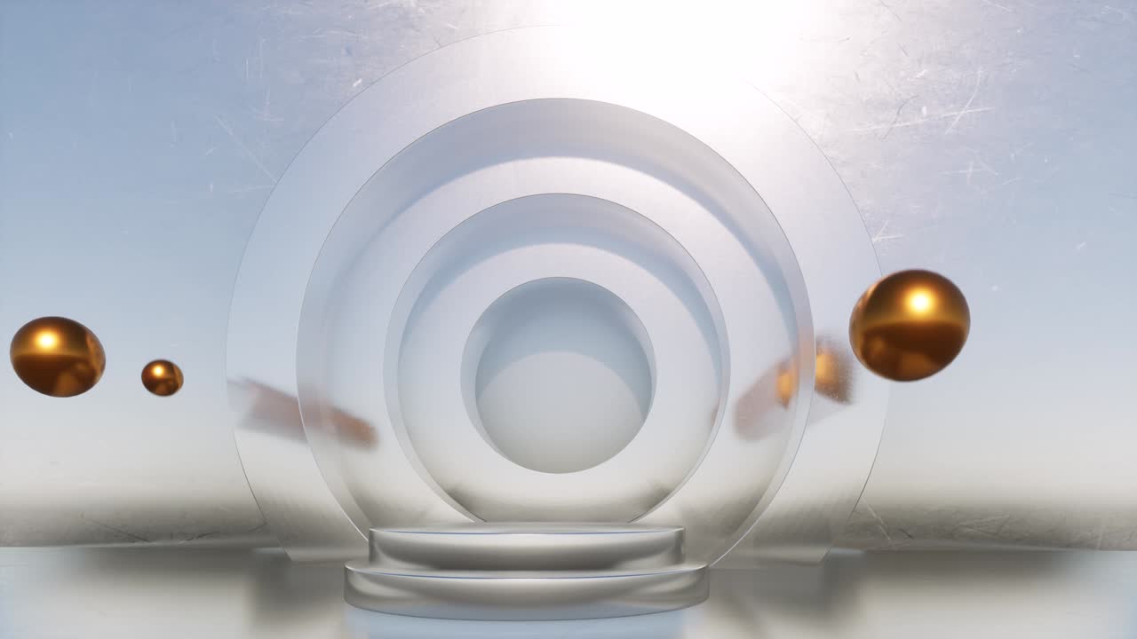 금속 빈 포디움 광고 스튜디오 현대 미니멀 컨셉 야외 광고 모 4k