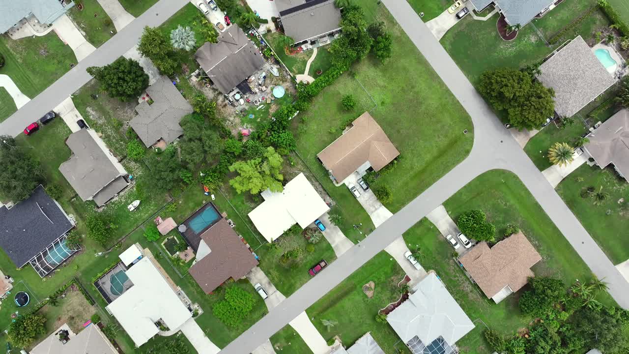 Aerial Drone View of a Suburban Residential Neighborhood
