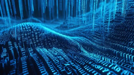 abstract digital code waves