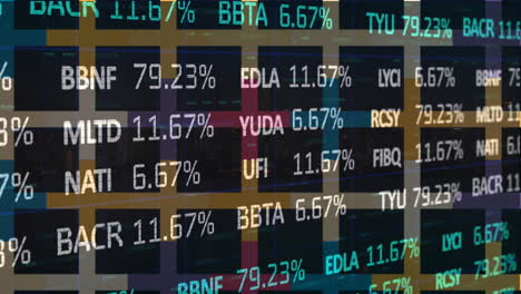 animation of stock market over black squares