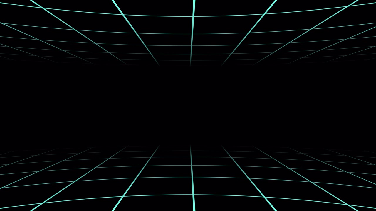 Retro Digital Grid Moving in Virtual Space