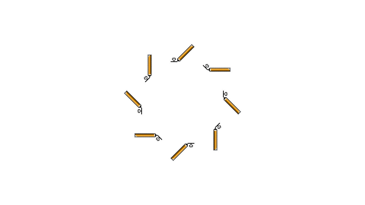 Pixel Art Pencil Spinning Circle Animated Overlay Transparent 30fps (8)