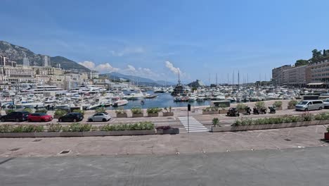 people walking near harbor with yachts and buildings