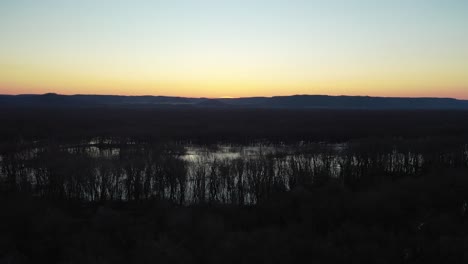 sunrise over a flooded wetland