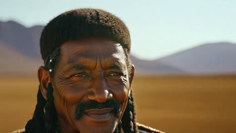 retrato en primer plano de un hombre africano sonriente