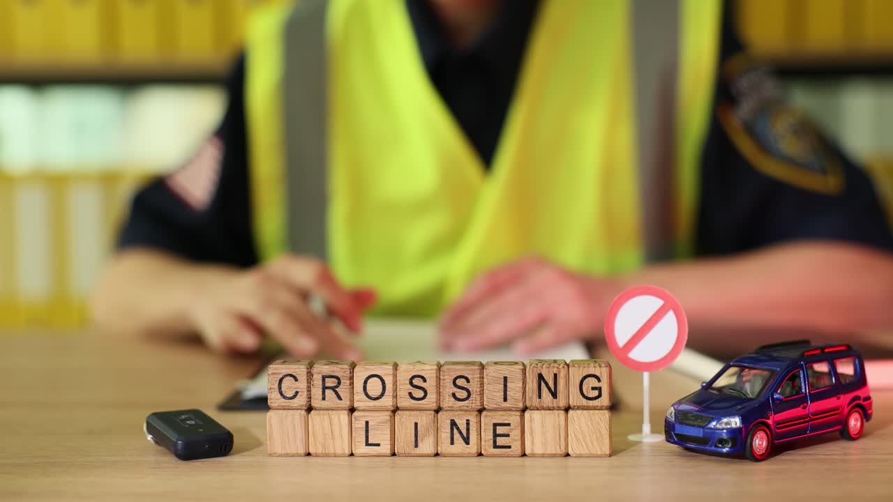 Crossing Line Scene with Police and Toy Car