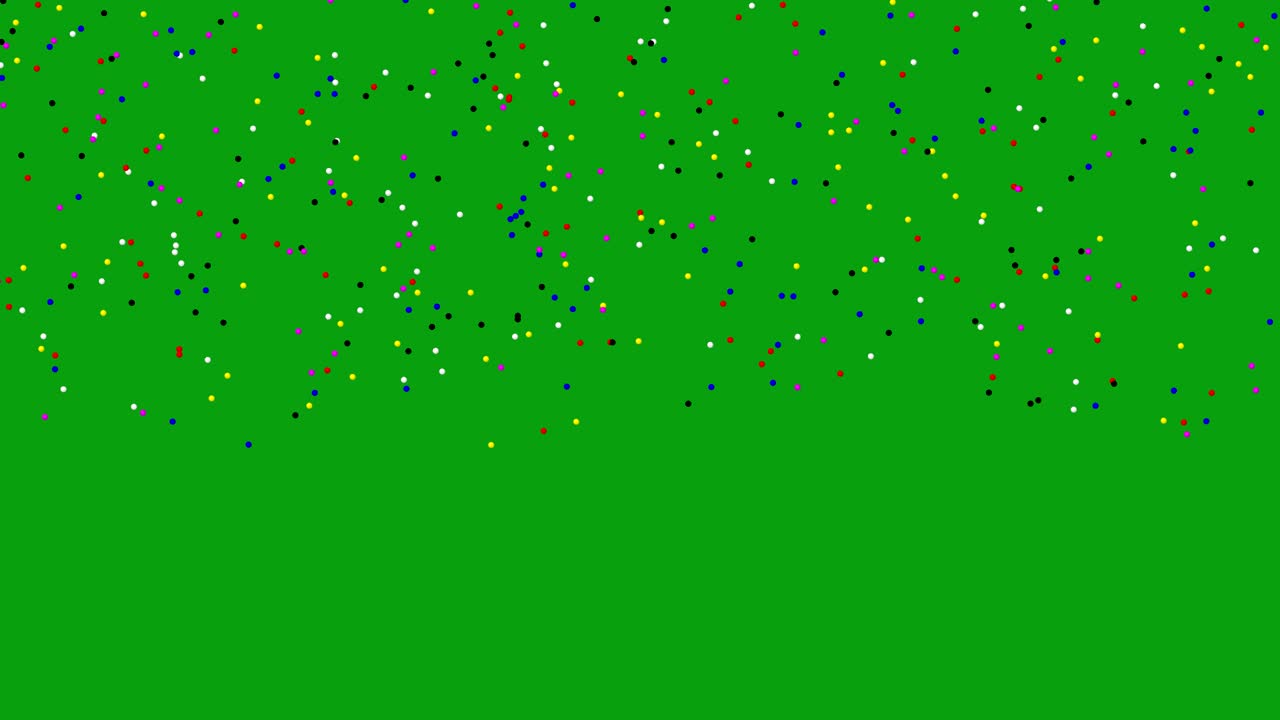 caída de partículas de color mágico pantalla verde gráficos de movimiento