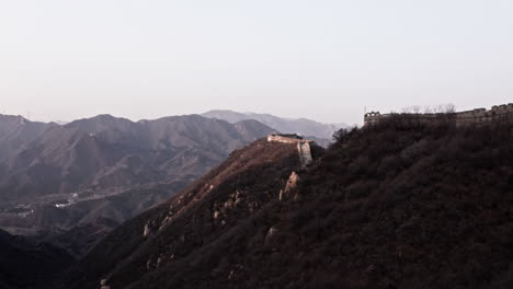 aerial shot of the great wall of china near beijing