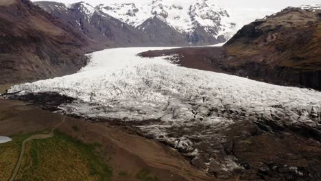 aerial view of skaftafell glacier, vatnajokull national park in iceland