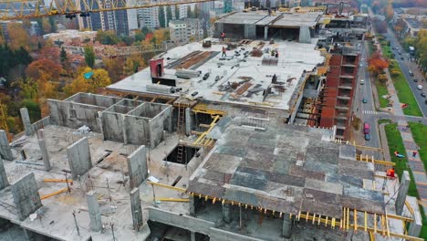 construction of a residential apartment complex. aerial view.