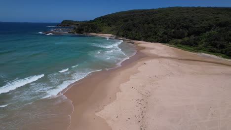 white sand beach, frazer beach in new south wales, australia - drone shot