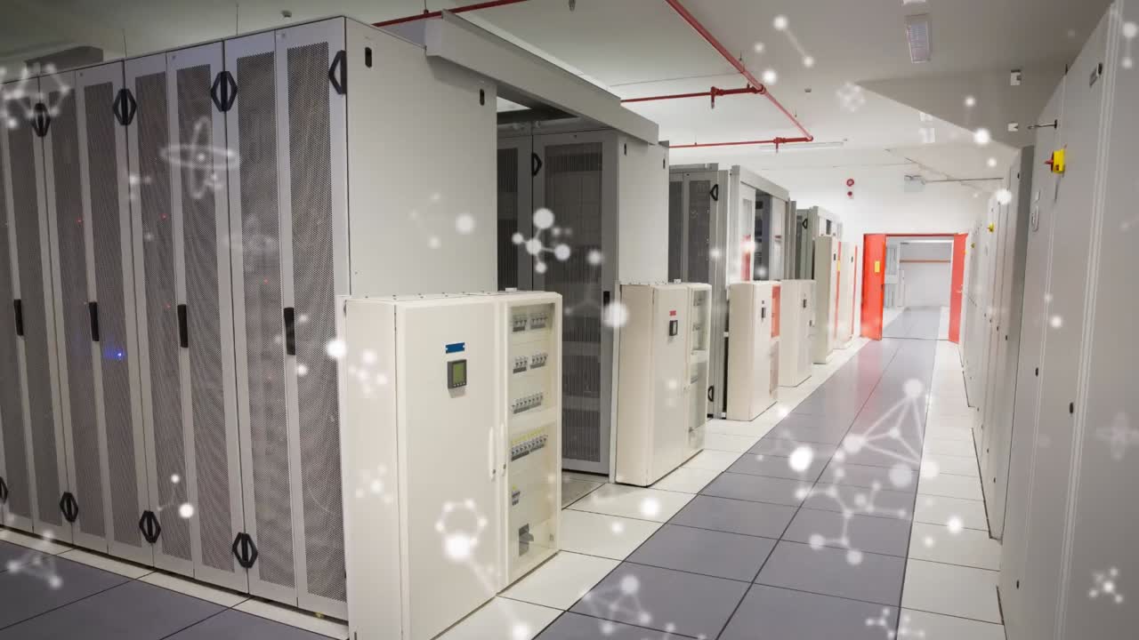 animación de formas que se mueven sobre la sala del servidor