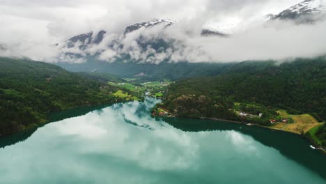 lovatnet lake beautiful nature norway.