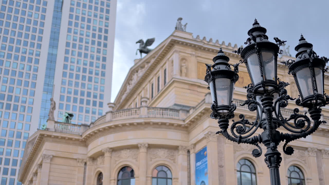 The facade of Alte Oper concert hall in Frankfurt, Germany