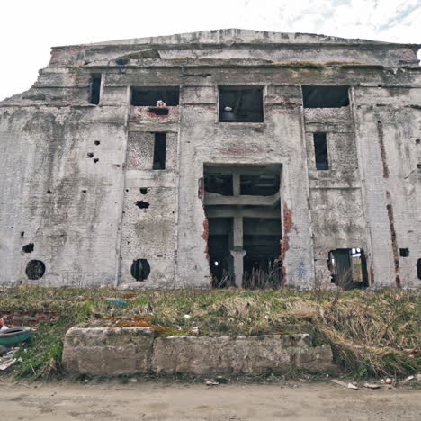 abandoned industrial building. ruins of an old factory.