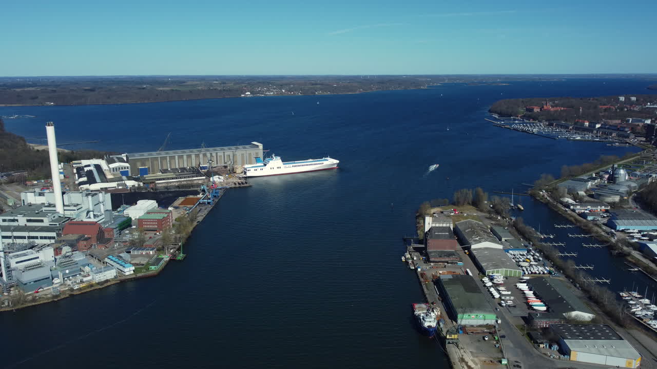 Industrial Port with Ferry and Shipping Activities